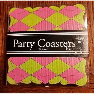 Paper‎ Drink Coasters 30 Pink Green Y2K Set 2001